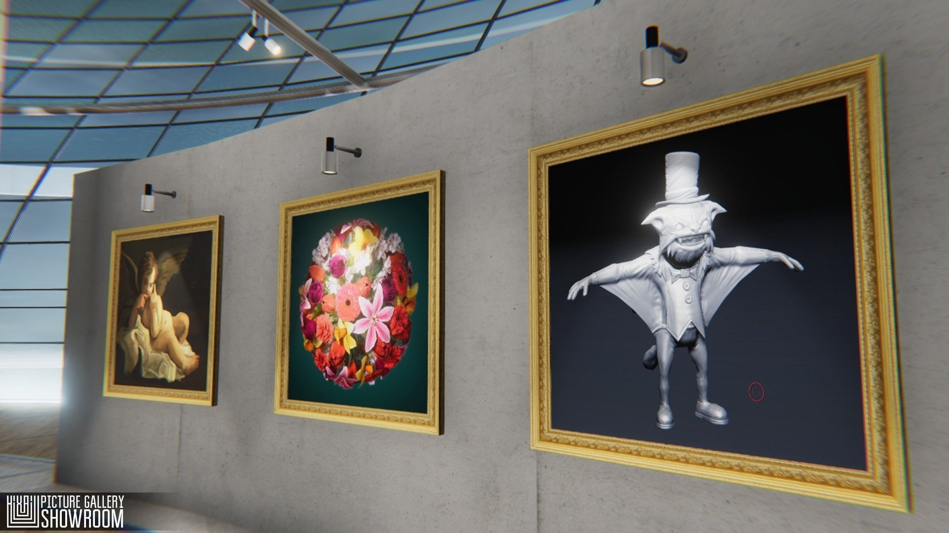 Picture gallery - showroom Low-poly 3D model_23