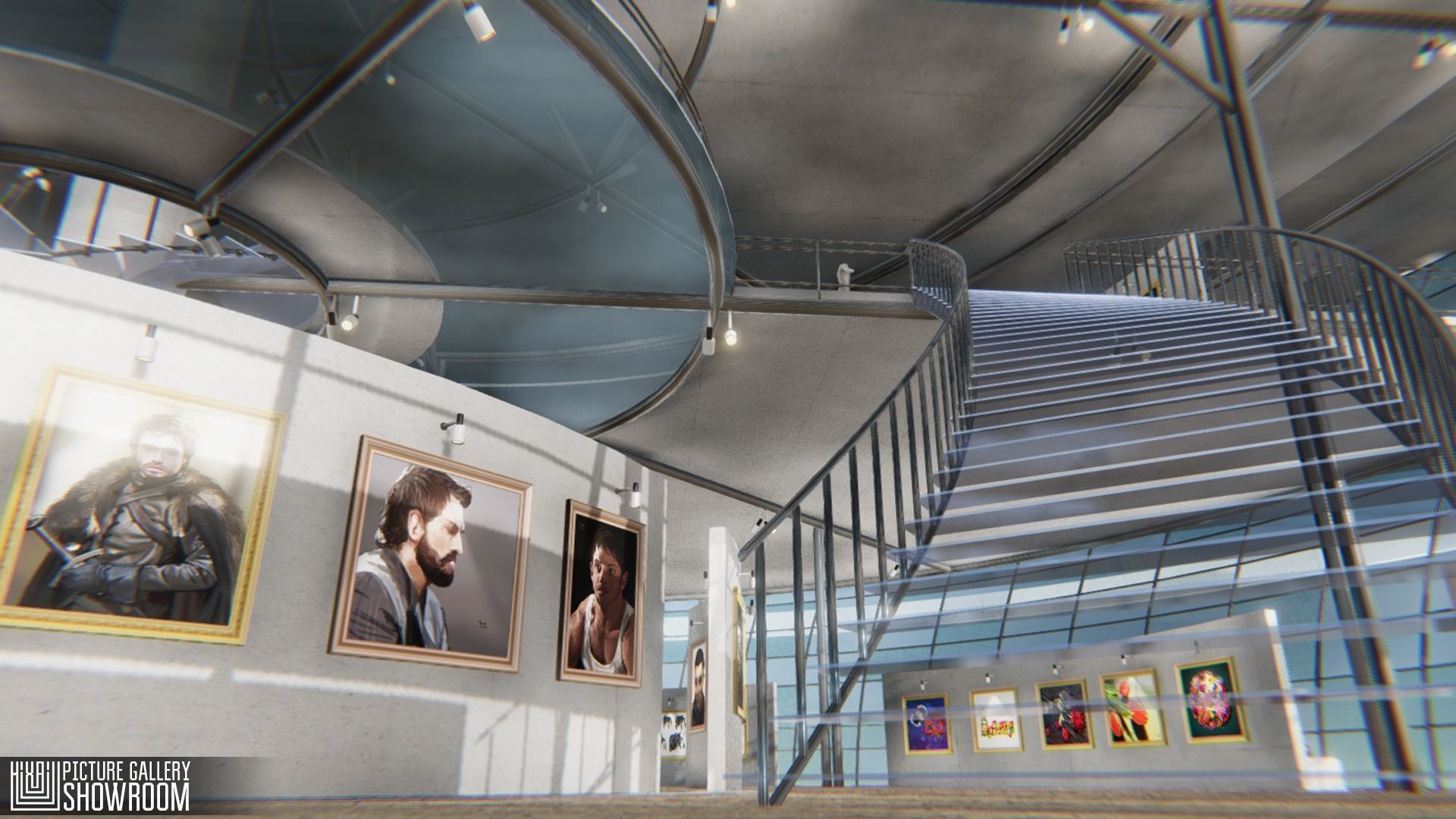 Picture gallery - showroom Low-poly 3D model_17