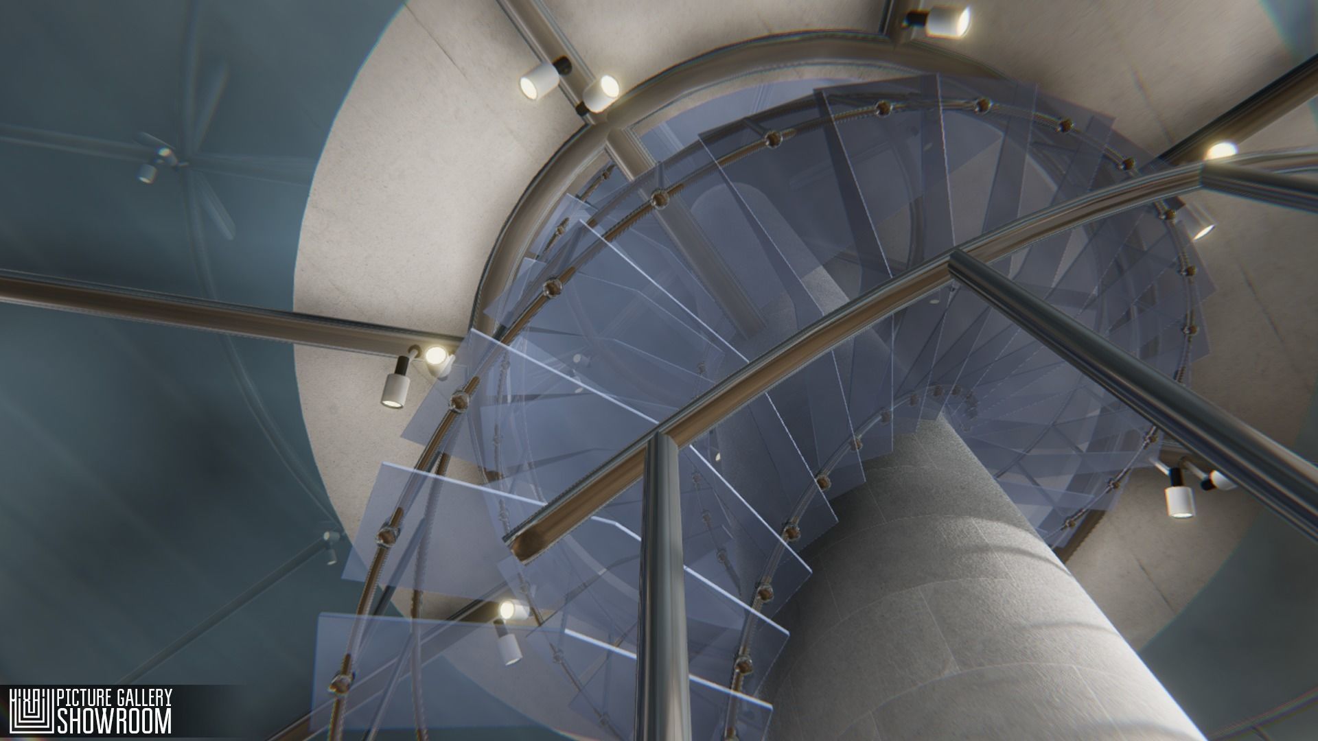 Picture gallery - showroom Low-poly 3D model_25