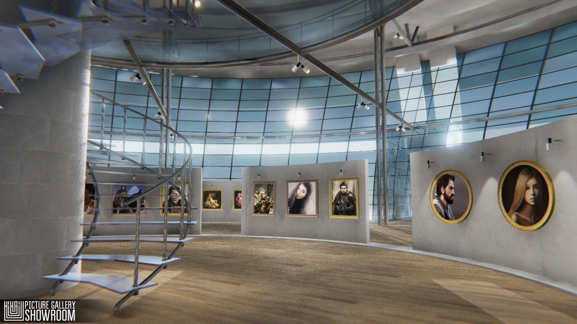 Picture gallery - showroom Low-poly 3D model_19