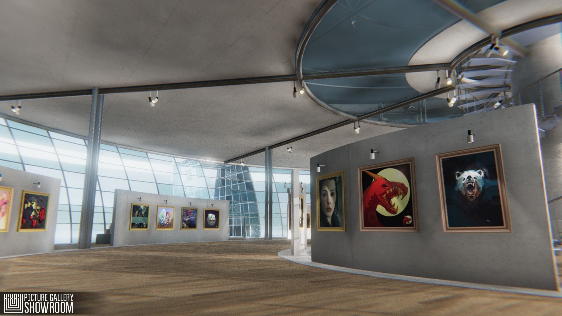 Picture gallery - showroom Low-poly 3D model_20