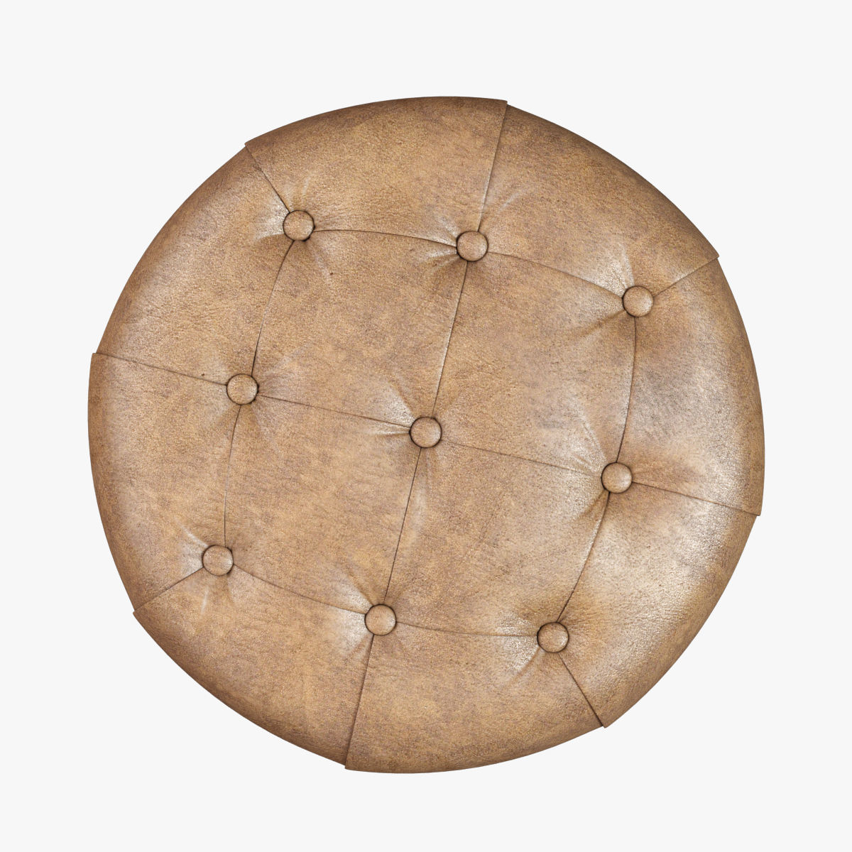 Restoration Hardware  Bennett Round Leather Stool  3D model_3