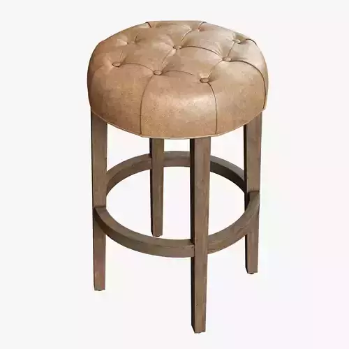 Restoration Hardware  Bennett Round Leather Stool  3D model