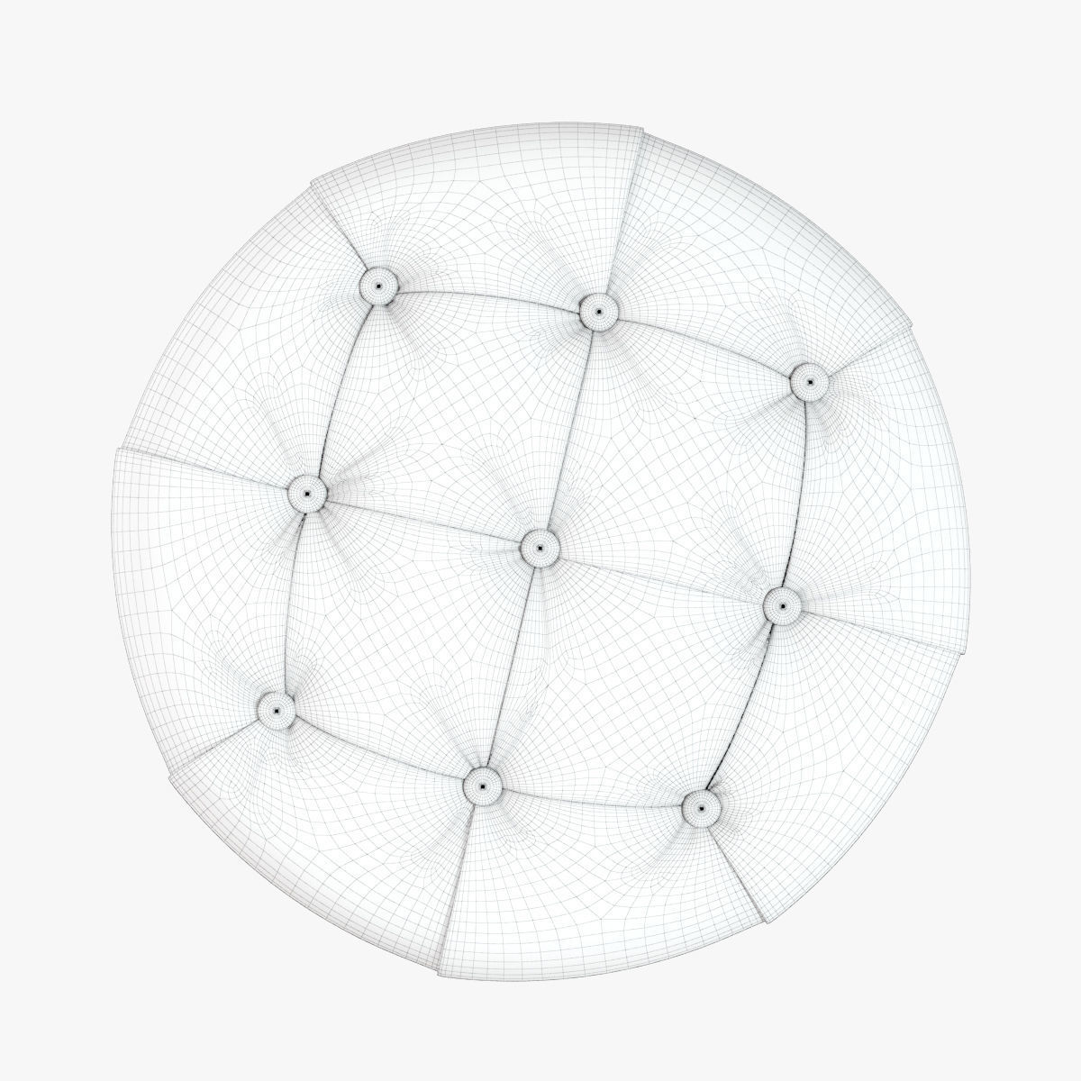 Restoration Hardware  Bennett Round Leather Stool  3D model_5