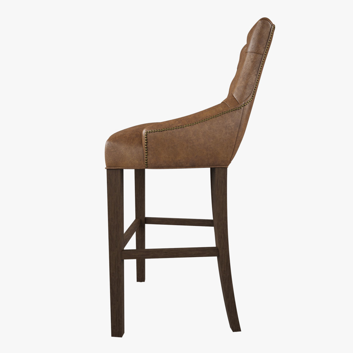 Restoration Hardware Martine Tufted Leather Stool  3D model_4