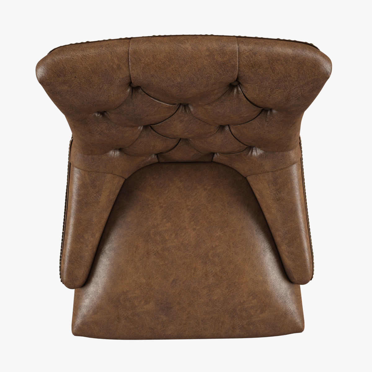 Restoration Hardware Martine Tufted Leather Stool  3D model_3