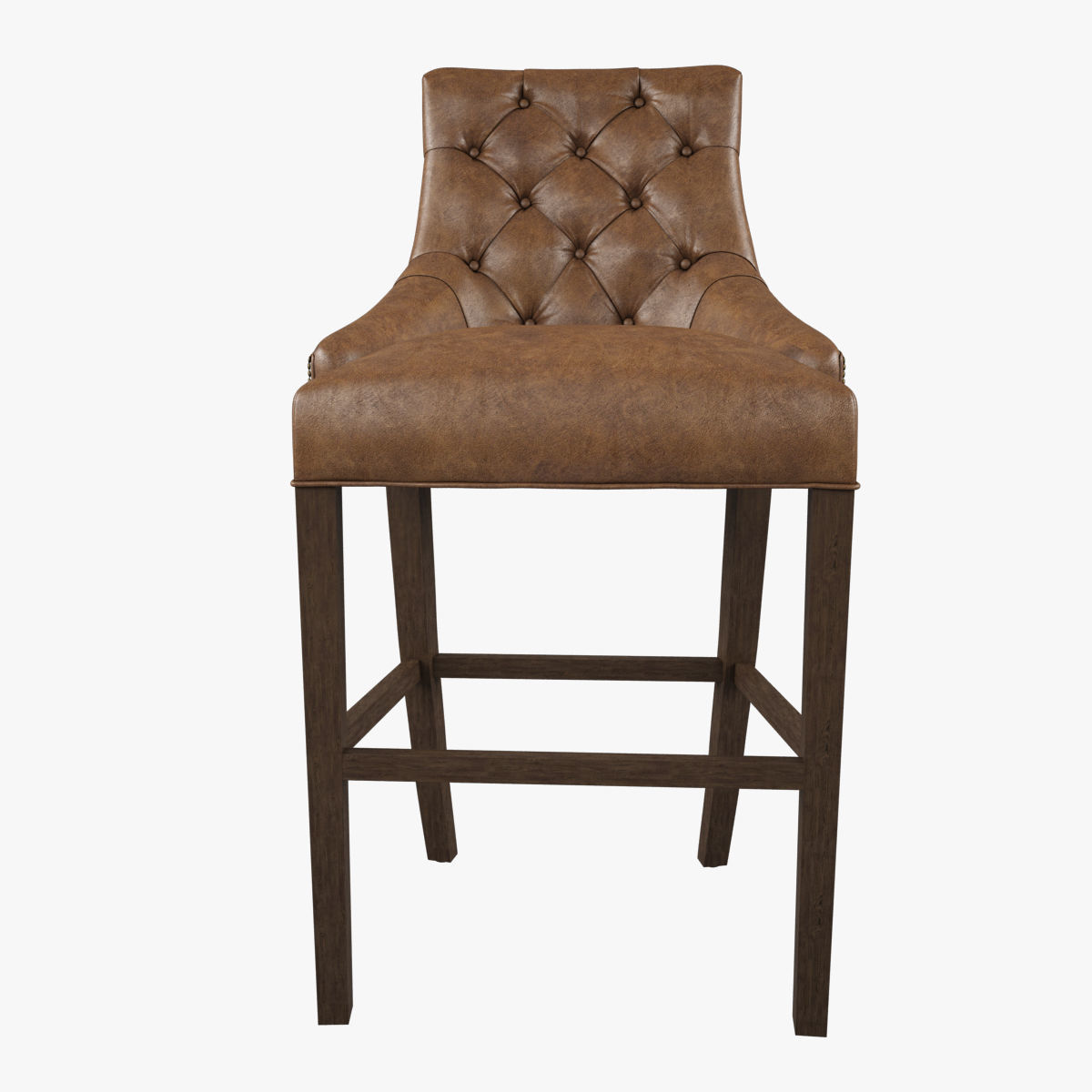 Restoration Hardware Martine Tufted Leather Stool  3D model_1