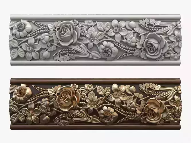 Moulding gold and silver decorative 3D print model