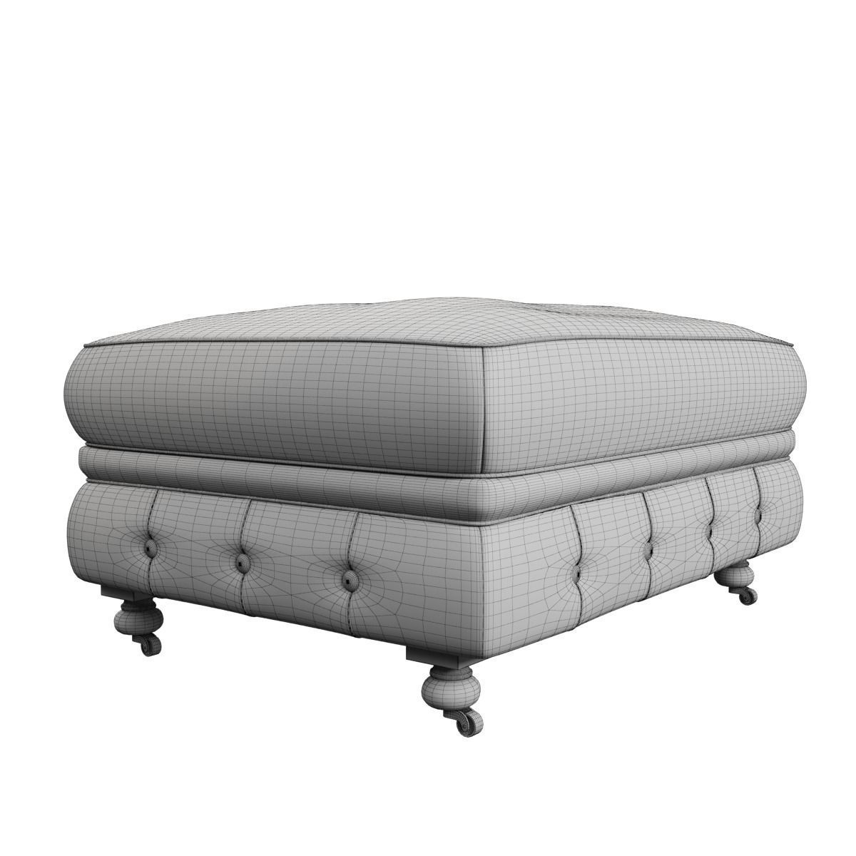  Restoration Hardware Kensington Upholstered Ottoman  3D model_4