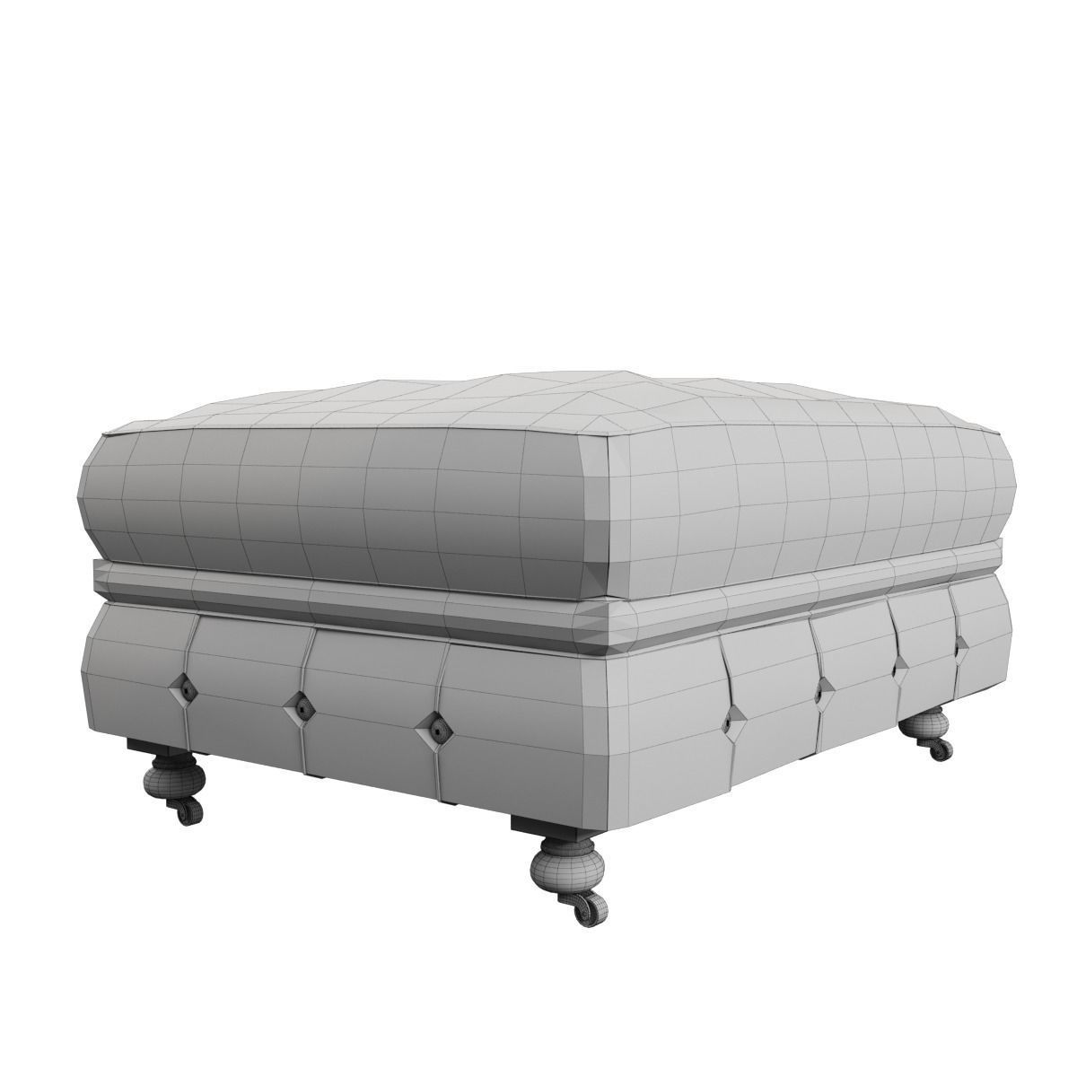  Restoration Hardware Kensington Upholstered Ottoman  3D model_3