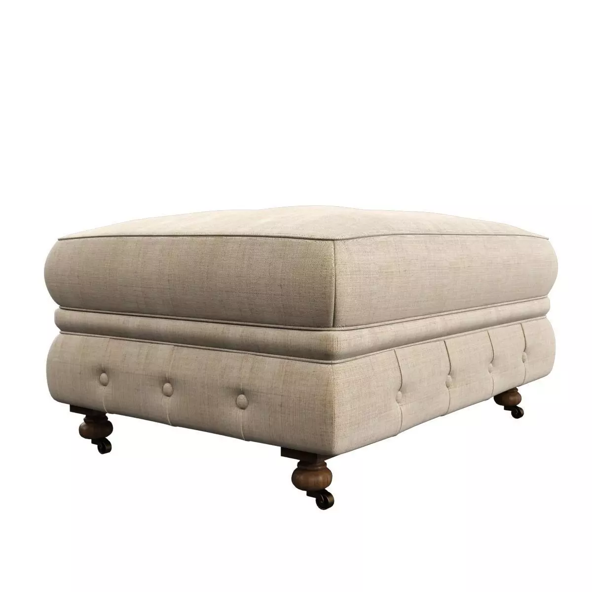  Restoration Hardware Kensington Upholstered Ottoman  3D model_0