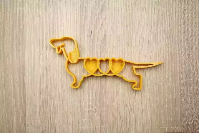 Cookie shape dog dachshund 3D print model