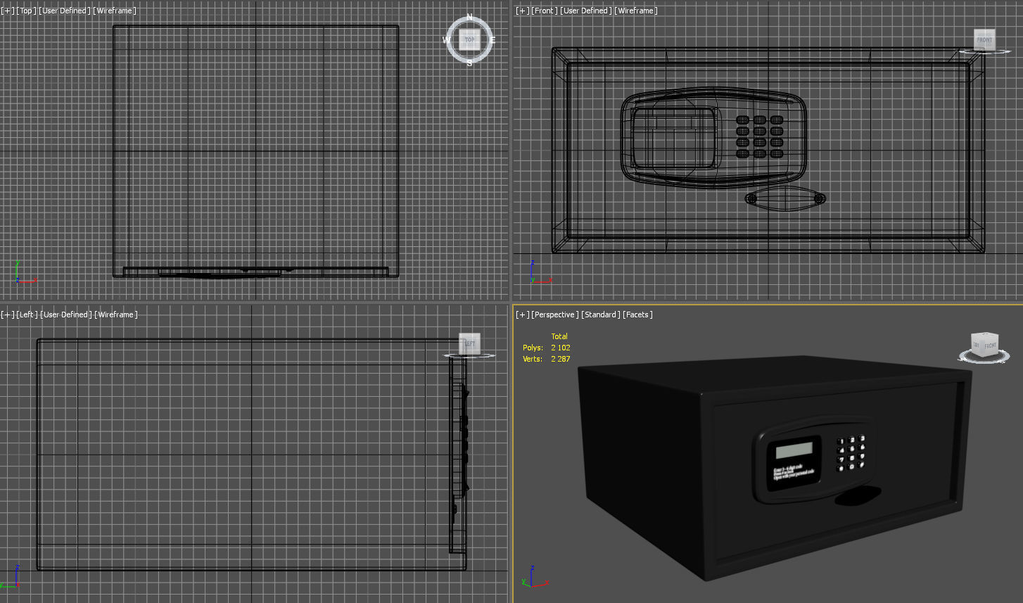 Room Safe Box WA1029B Low-poly 3D model_4