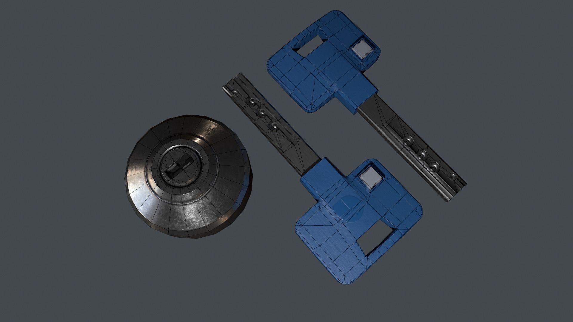 Key and Key Hole free VR   AR   low-poly 3d model Free low-poly 3D model_1