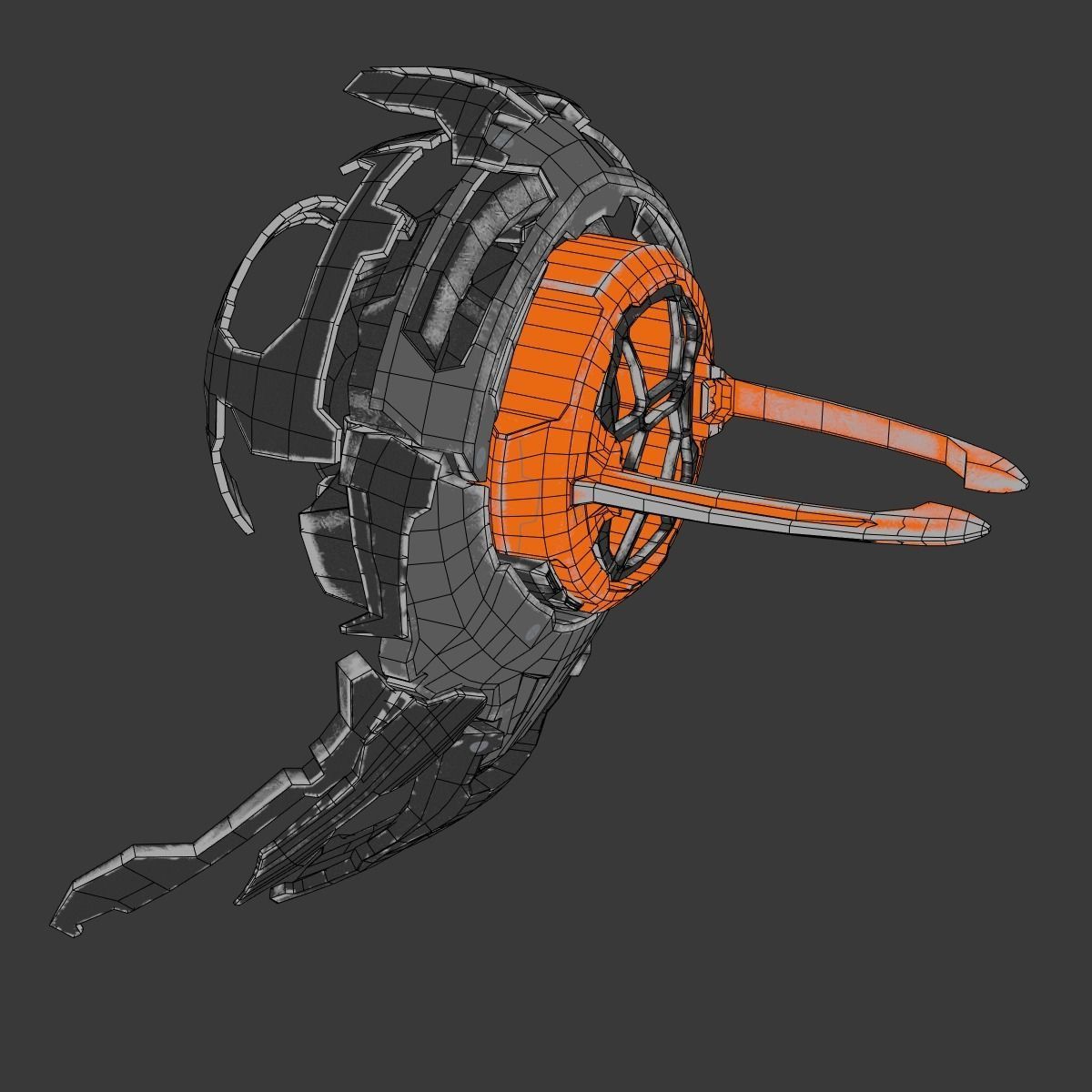 Alien Drone  Low-poly 3D model_11