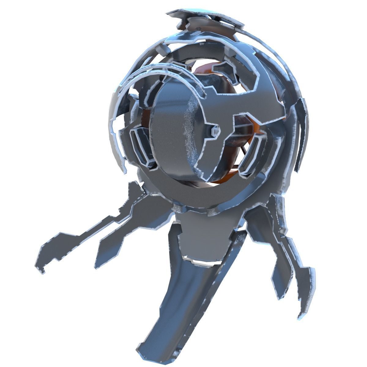 Alien Drone  Low-poly 3D model_3
