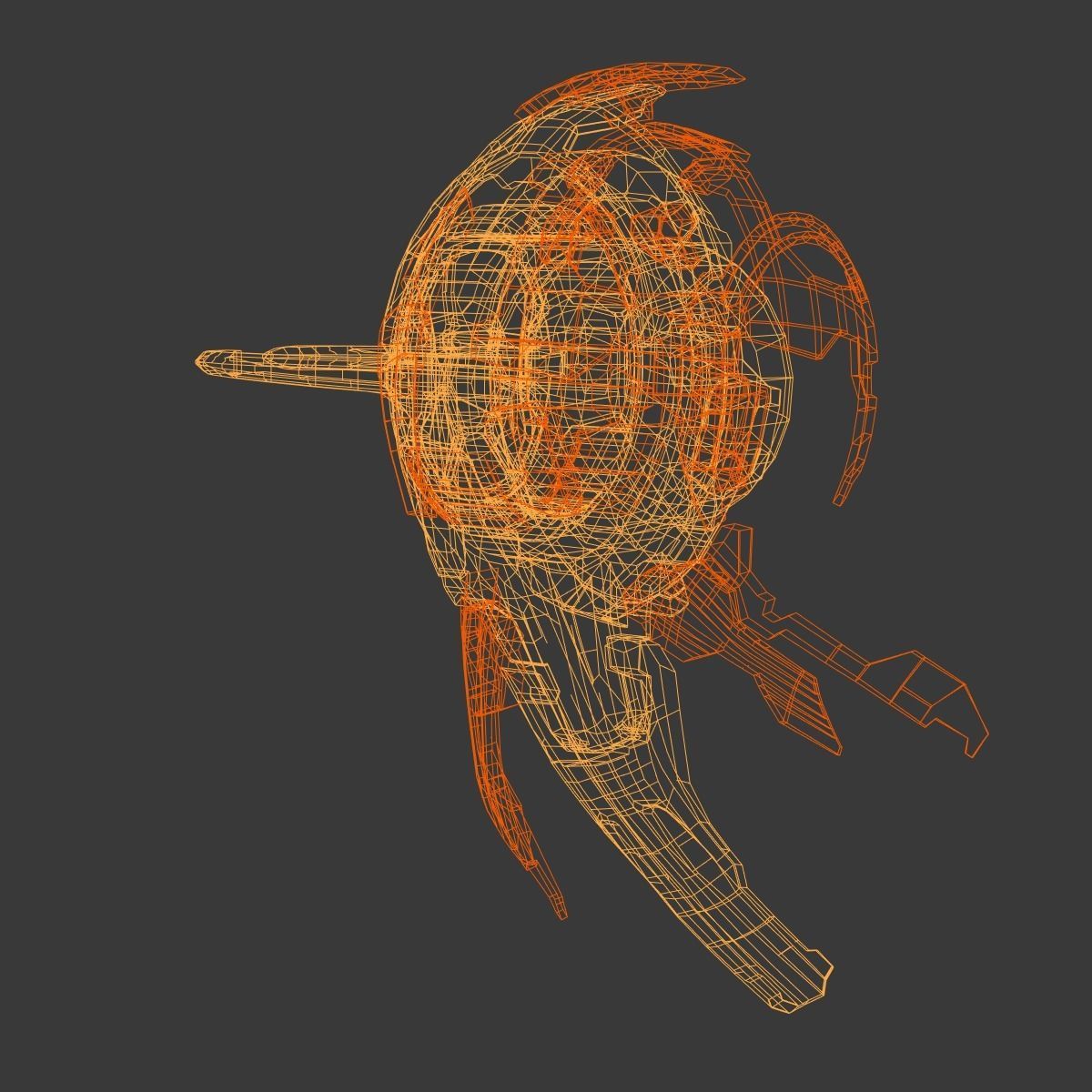 Alien Drone  Low-poly 3D model_14