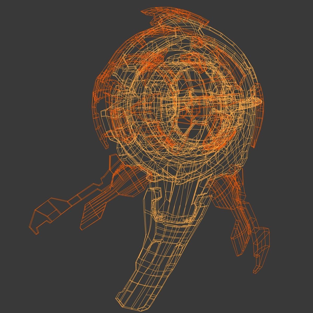 Alien Drone  Low-poly 3D model_16