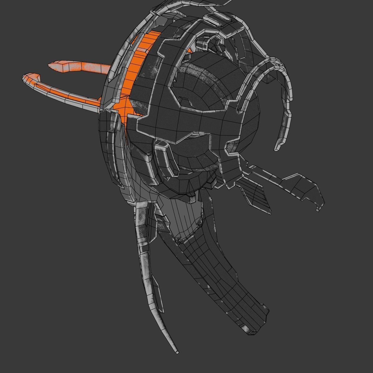 Alien Drone  Low-poly 3D model_8