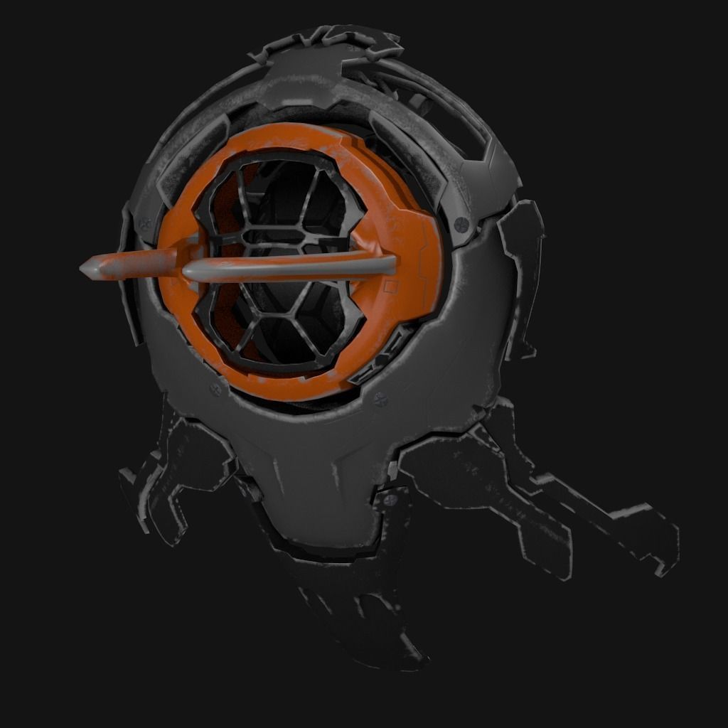 Alien Drone  Low-poly 3D model_6