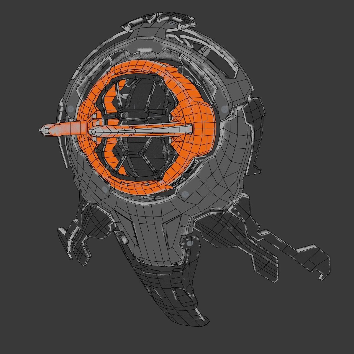 Alien Drone  Low-poly 3D model_7
