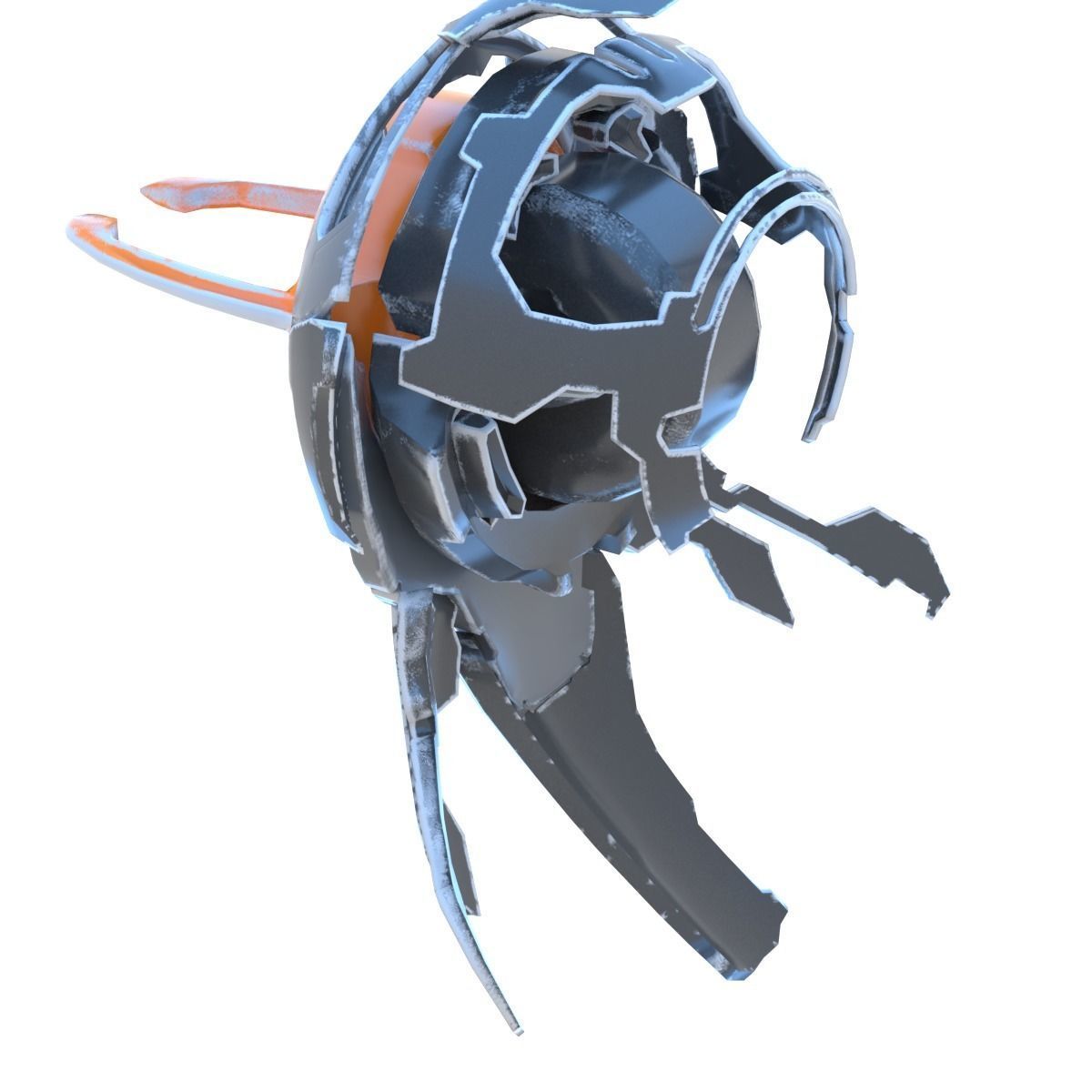 Alien Drone  Low-poly 3D model_1