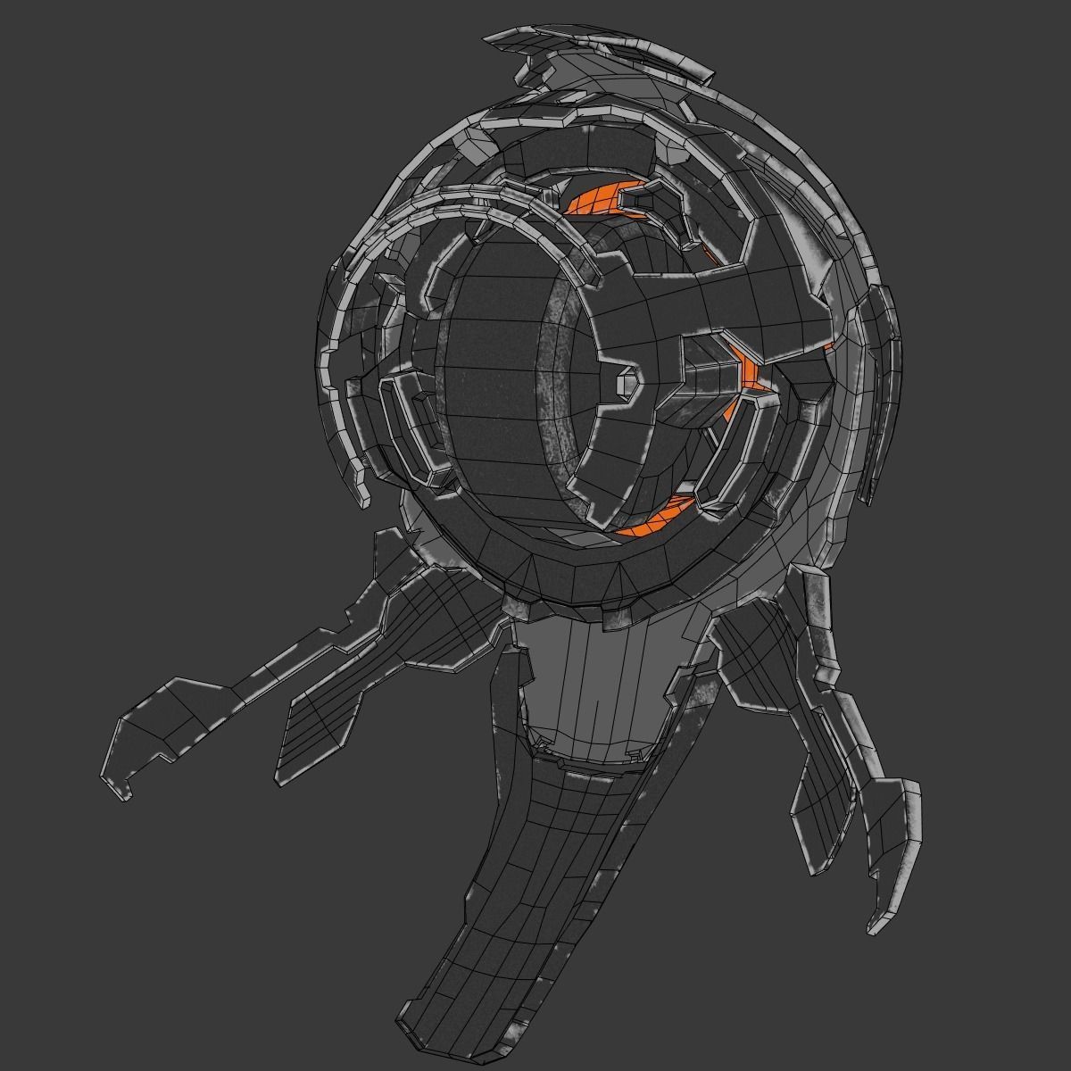 Alien Drone  Low-poly 3D model_13