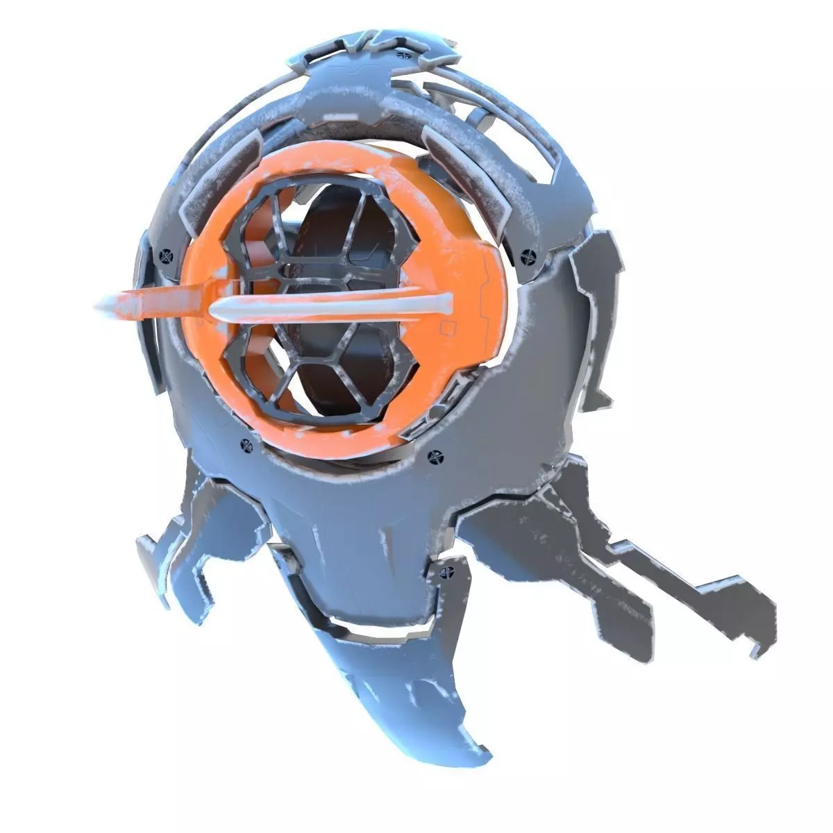 Alien Drone  Low-poly 3D model_0