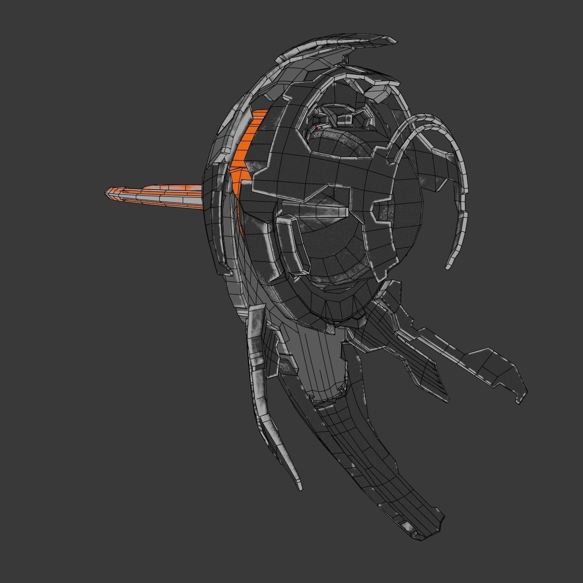 Alien Drone  Low-poly 3D model_9