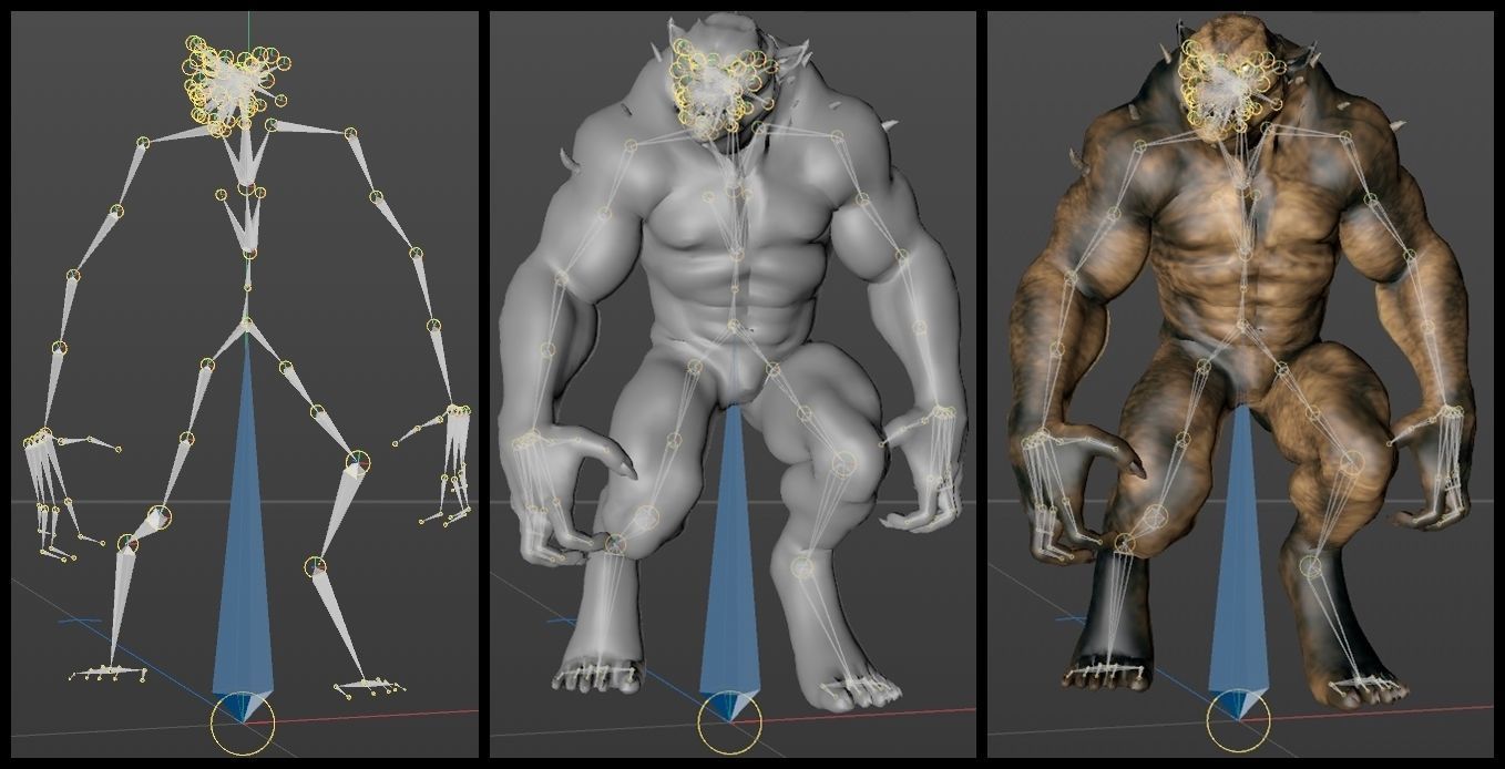 Humanoid Biped Monster  3D model_8
