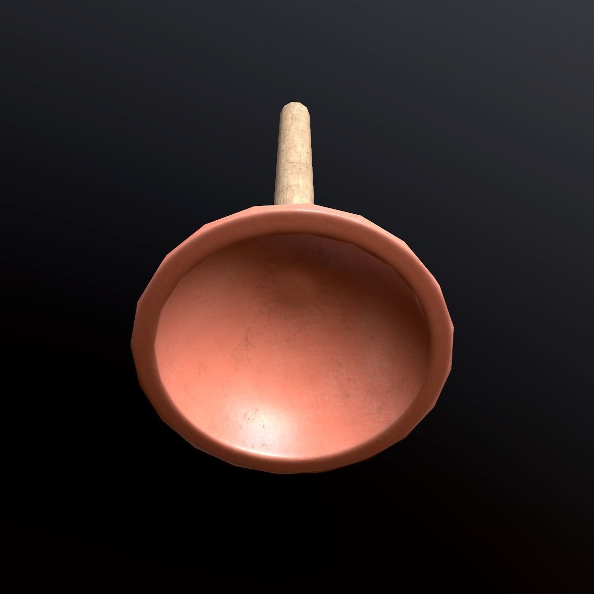 Plunger - PBR Game Ready wooden spoon with handle Low-poly 3D model_5