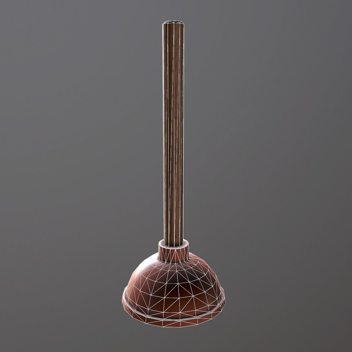 Plunger - PBR Game Ready wooden spoon with handle Low-poly 3D model_6