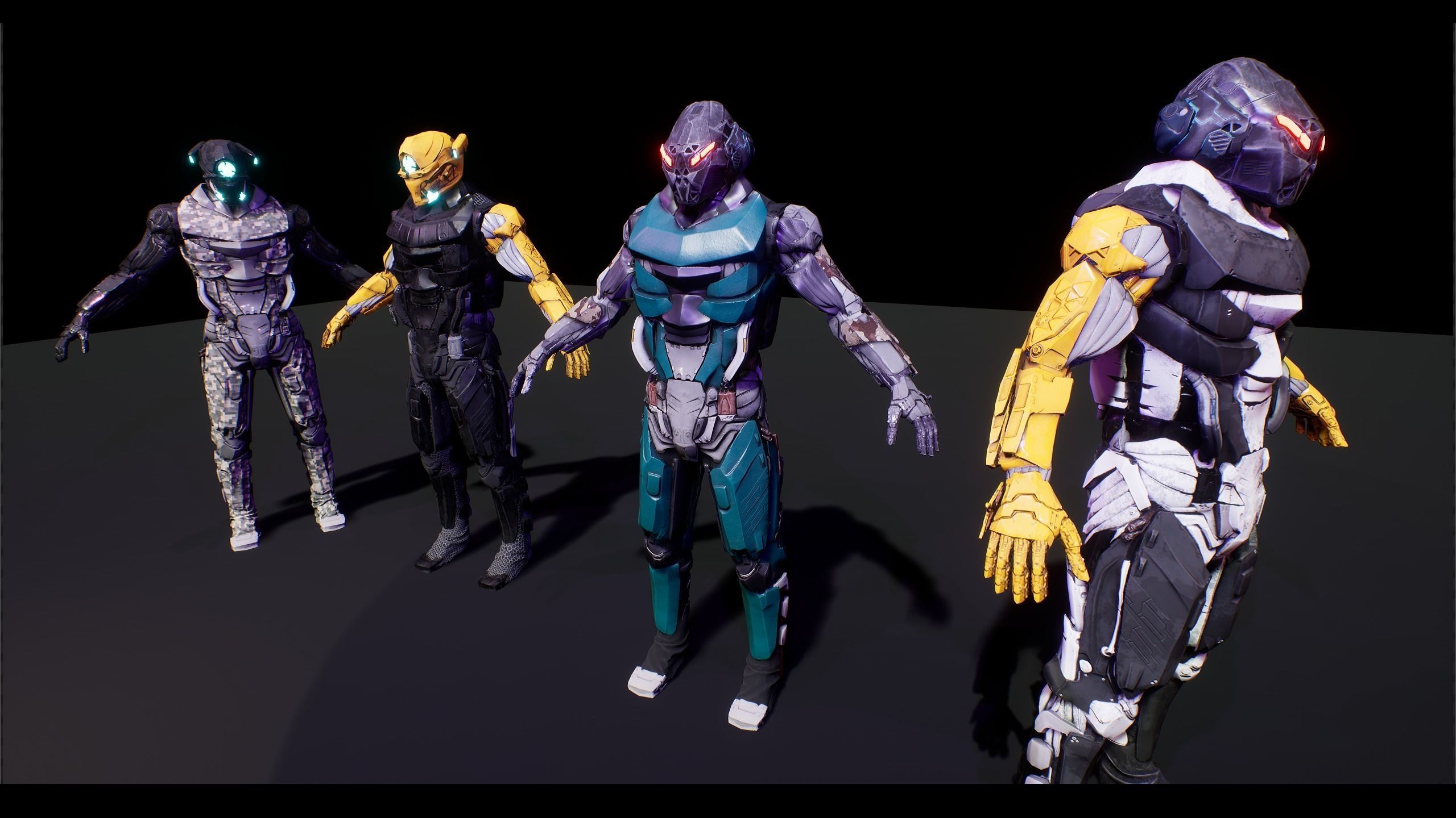 Cyborg Soldier V2 unreal engine asset Low-poly 3D model_10