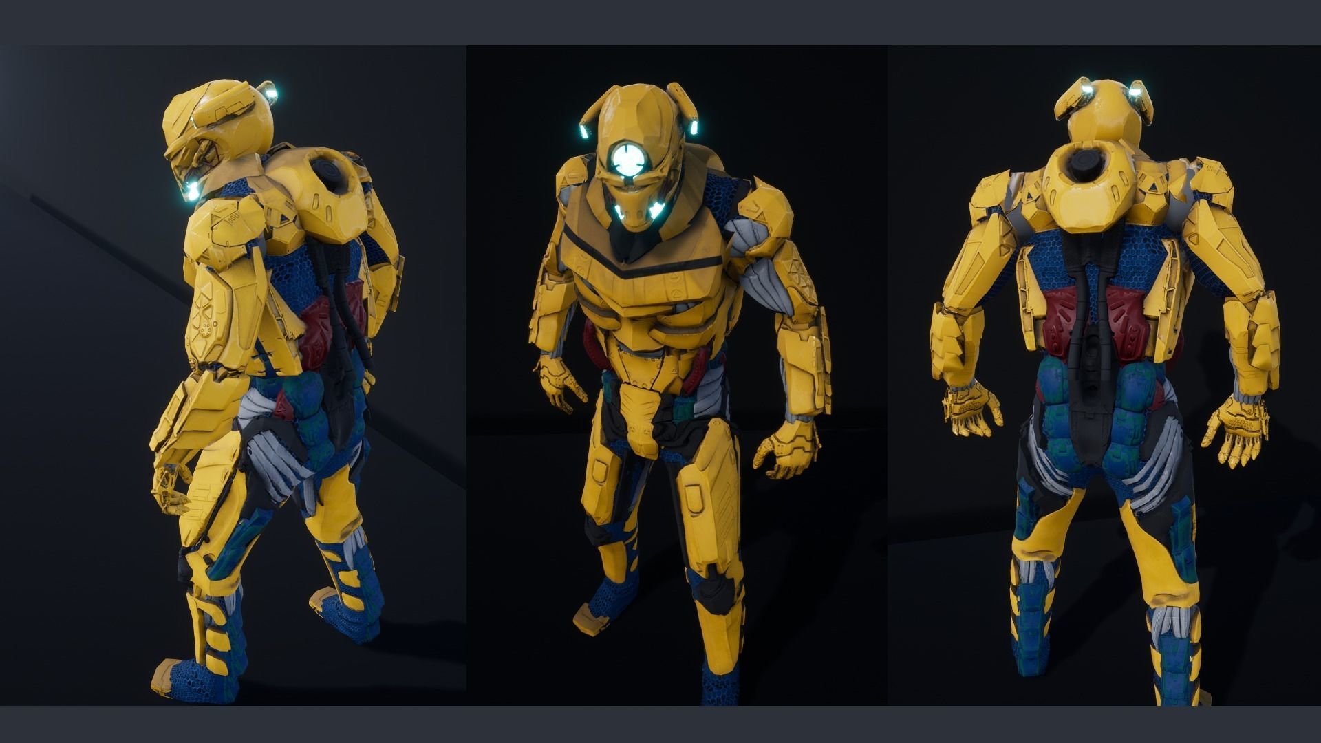 Cyborg Soldier V2 unreal engine asset Low-poly 3D model_4