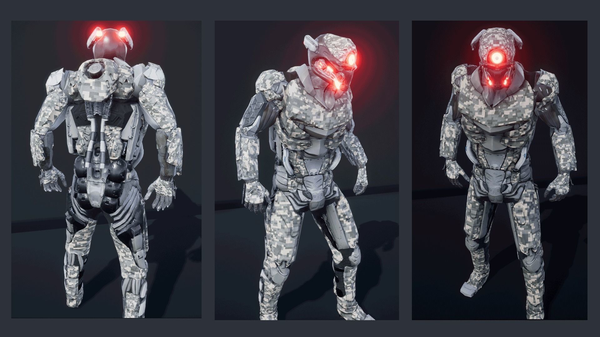 Cyborg Soldier V2 unreal engine asset Low-poly 3D model_8