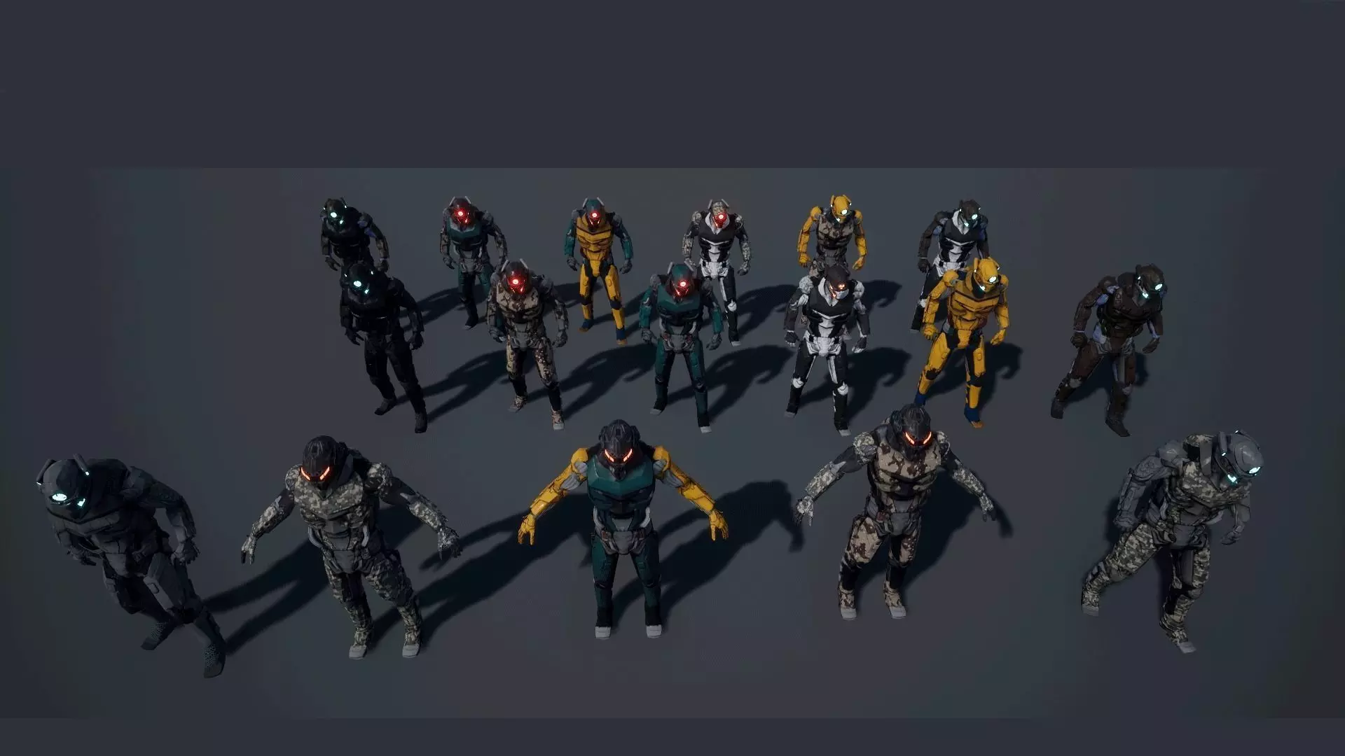 Cyborg Soldier V2 unreal engine asset Low-poly 3D model_0