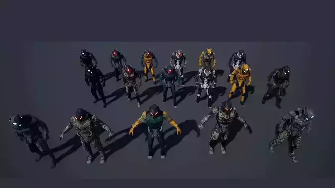 Cyborg Soldier V2 unreal engine asset Low-poly 3D model Cyborg Soldier V2 unreal engine asset Low-poly 3D model