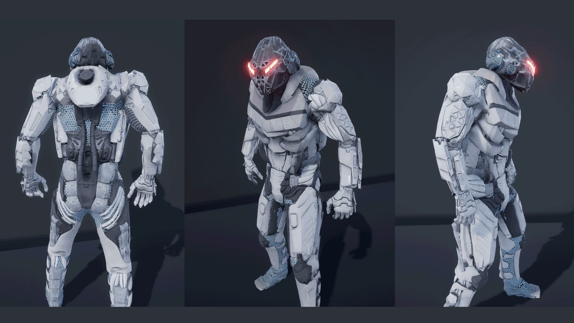 Cyborg Soldier V2 unreal engine asset Low-poly 3D model_2