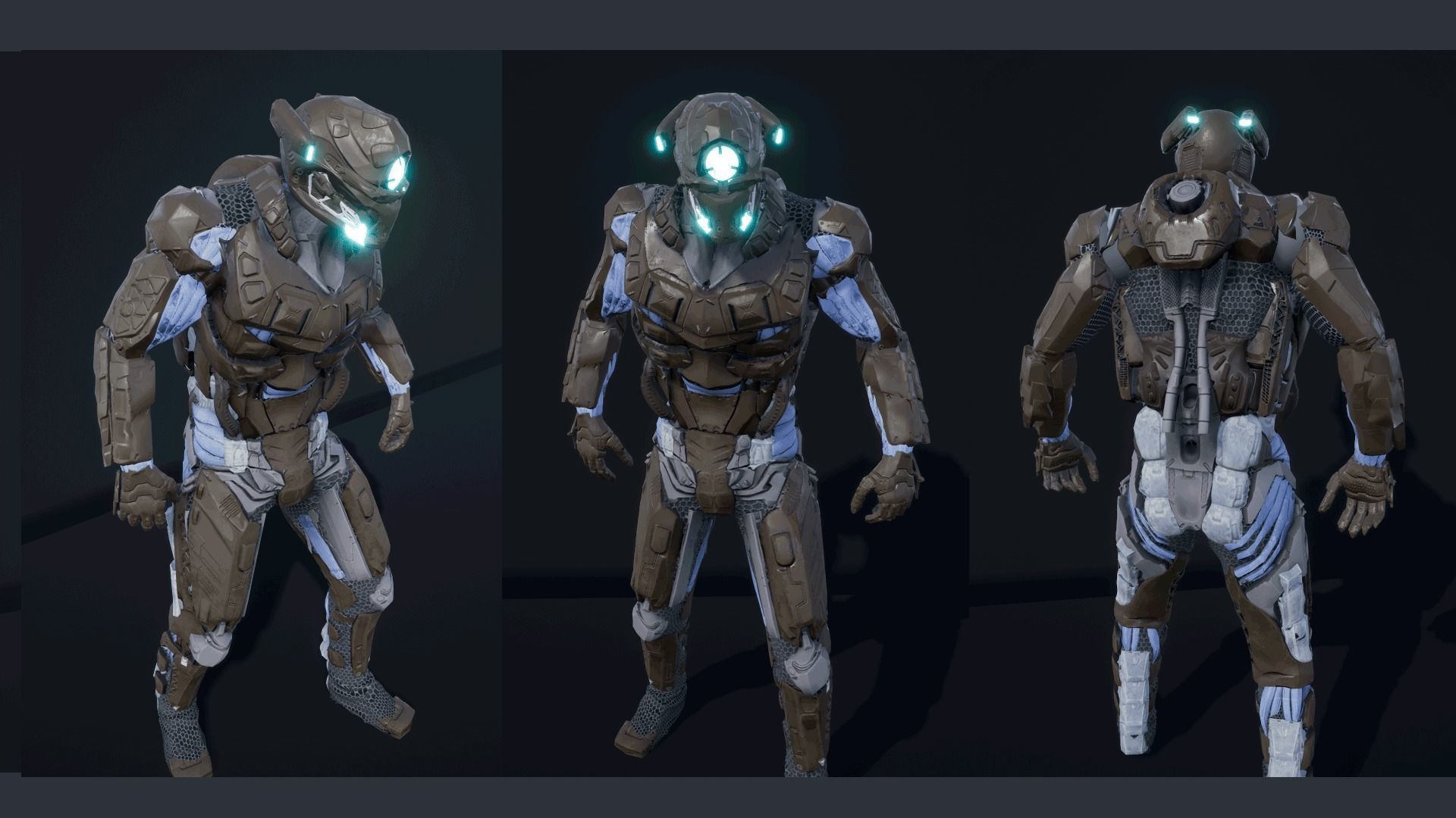 Cyborg Soldier V2 unreal engine asset Low-poly 3D model_3