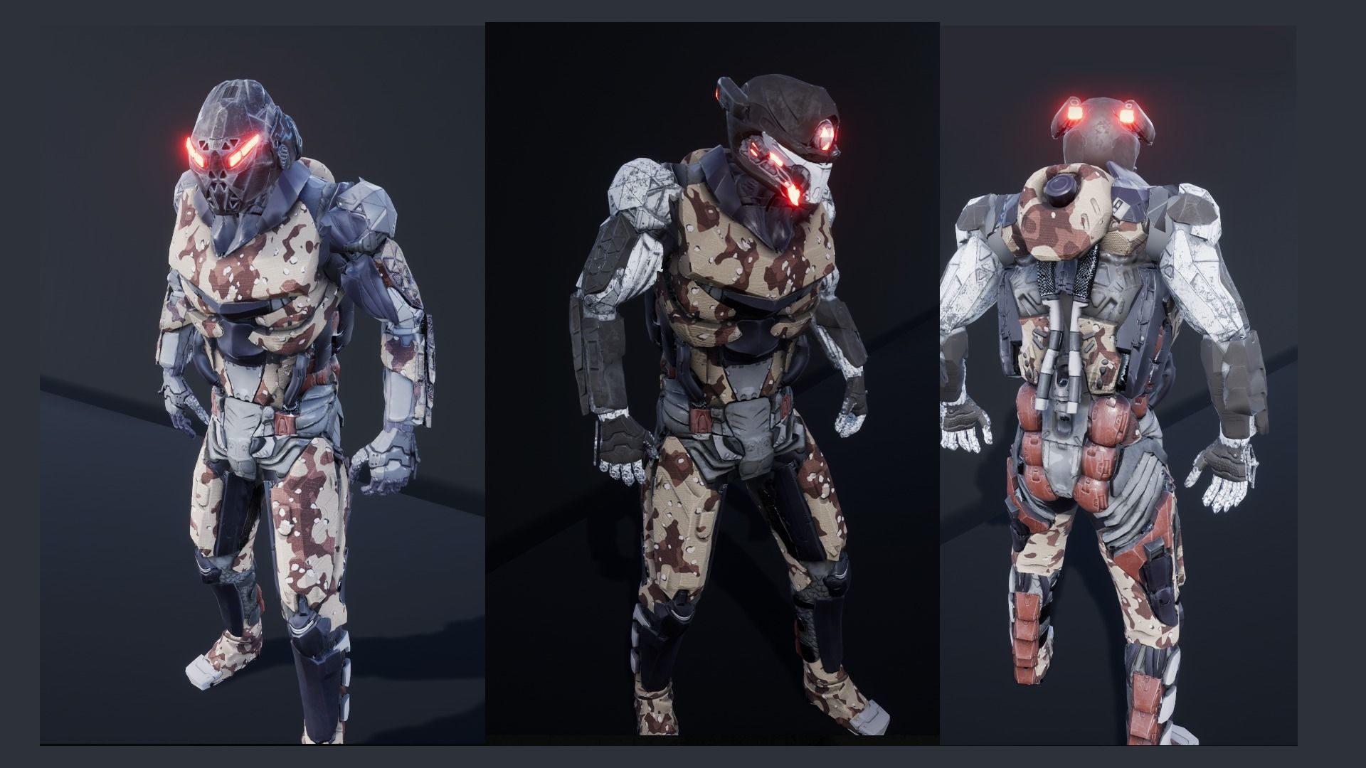 Cyborg Soldier V2 unreal engine asset Low-poly 3D model_6