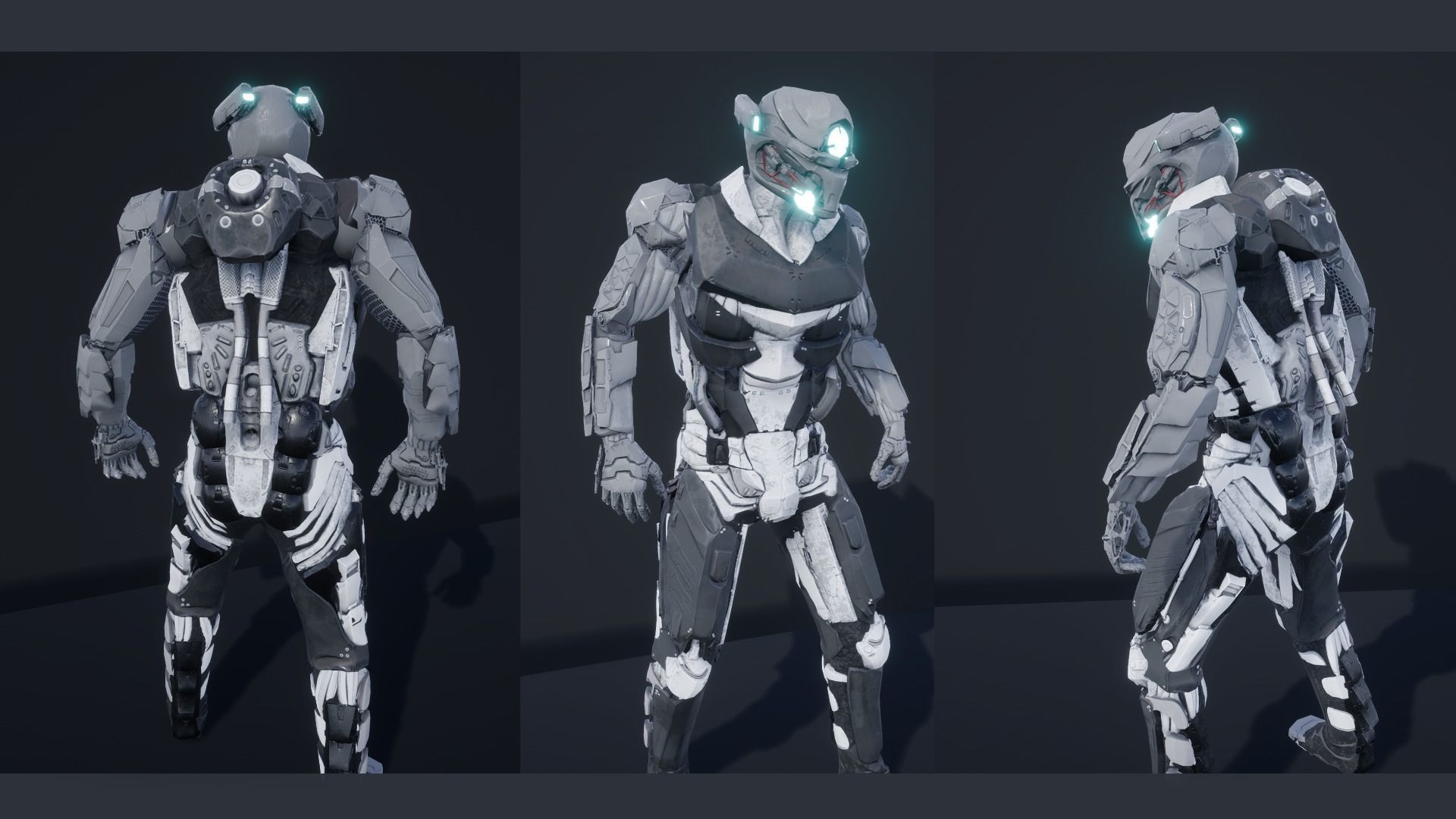 Cyborg Soldier V2 unreal engine asset Low-poly 3D model_7