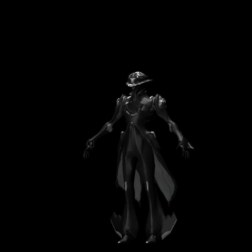 Limbo futuristic spaceship art 3D model_2