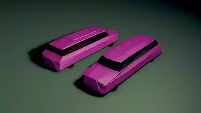 Limousine Low Poly two cars
