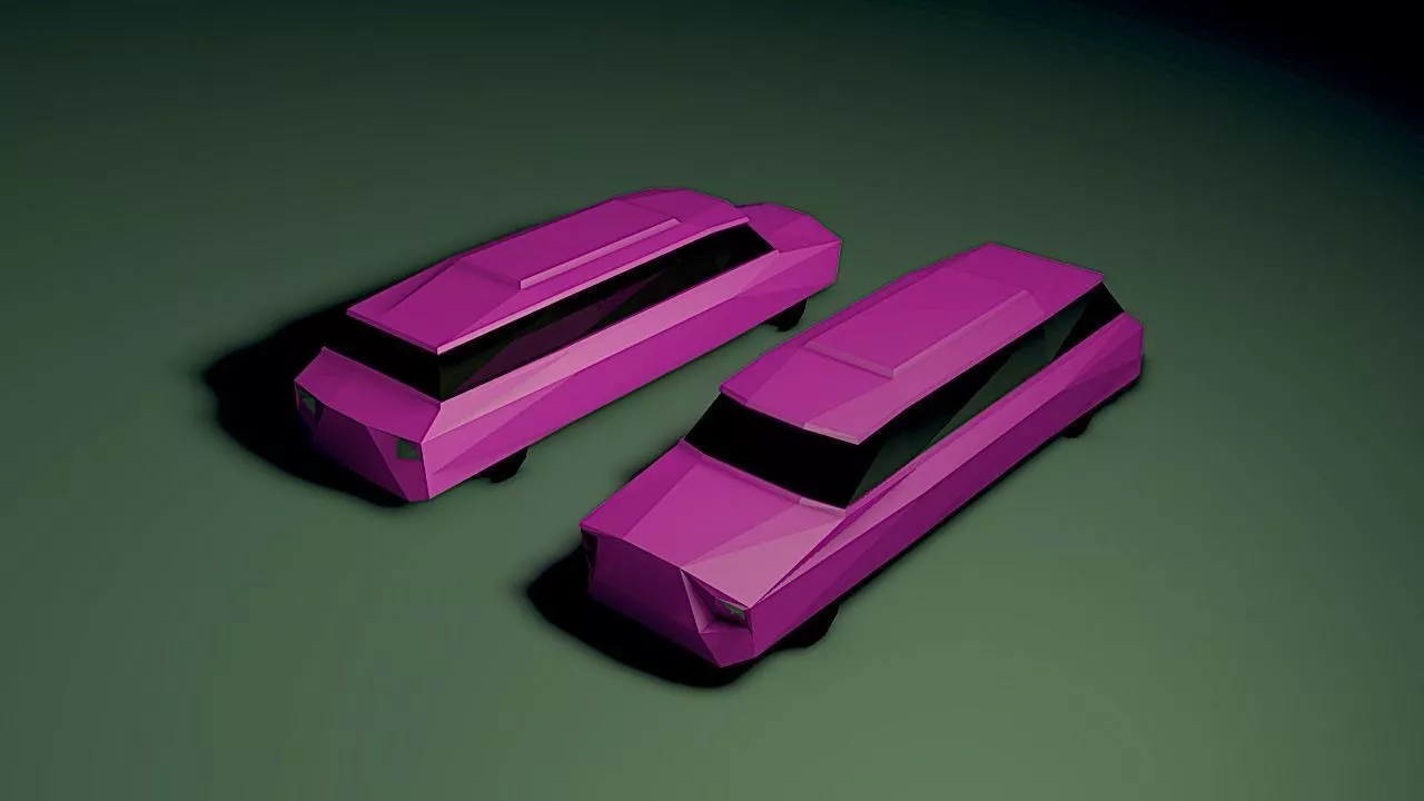 Limousine Low Poly two cars Free low-poly 3D model