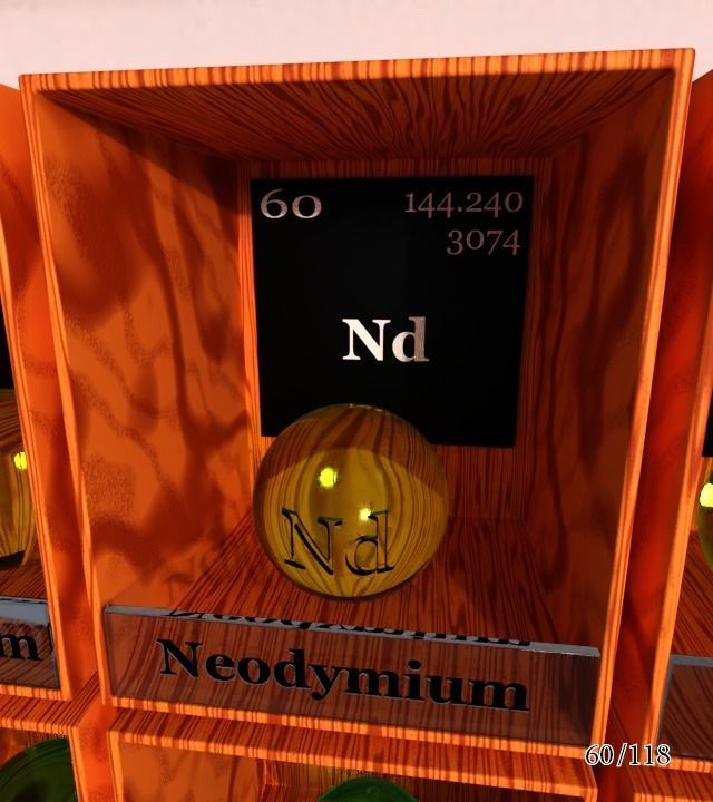 Periodic table of elements Mendeley Low-poly 3D model_66