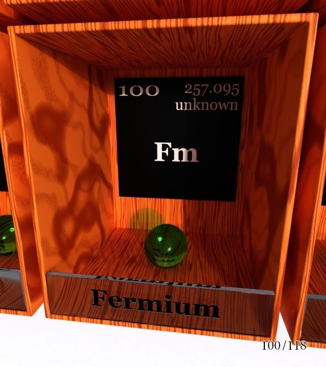 Periodic table of elements Mendeley Low-poly 3D model_106