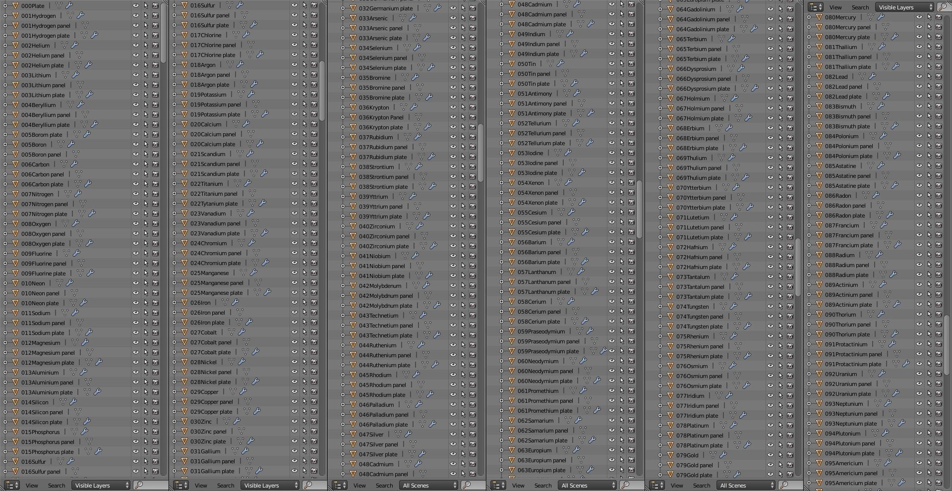 Periodic table of elements Mendeley Low-poly 3D model_3