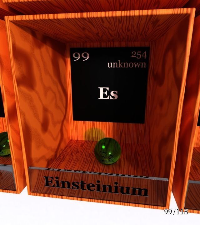 Periodic table of elements Mendeley Low-poly 3D model_105