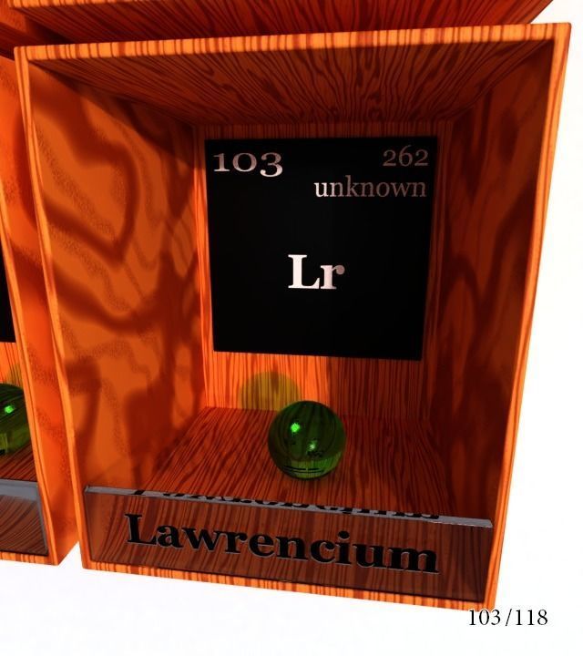 Periodic table of elements Mendeley Low-poly 3D model_109