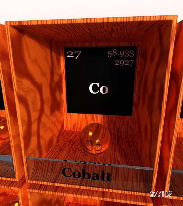 Periodic table of elements Mendeley Low-poly 3D model_33